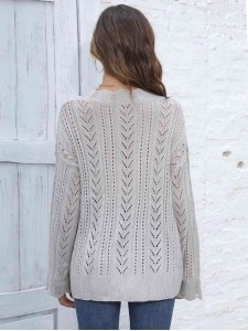 Openwork V-Neck Sweater