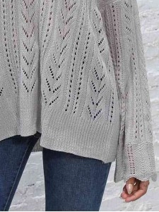 Openwork V-Neck Sweater