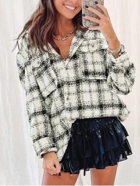 Oversized Plaid Pattern Flannel Shacket