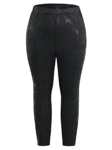 Plus size skinny leather pants for women