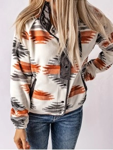 Retro printed western long sleeve jacket