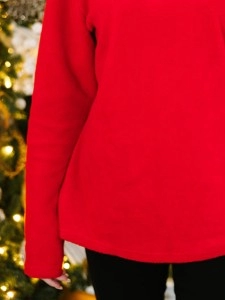 Red Mock Neck Sweater