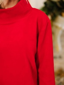 Red Mock Neck Sweater