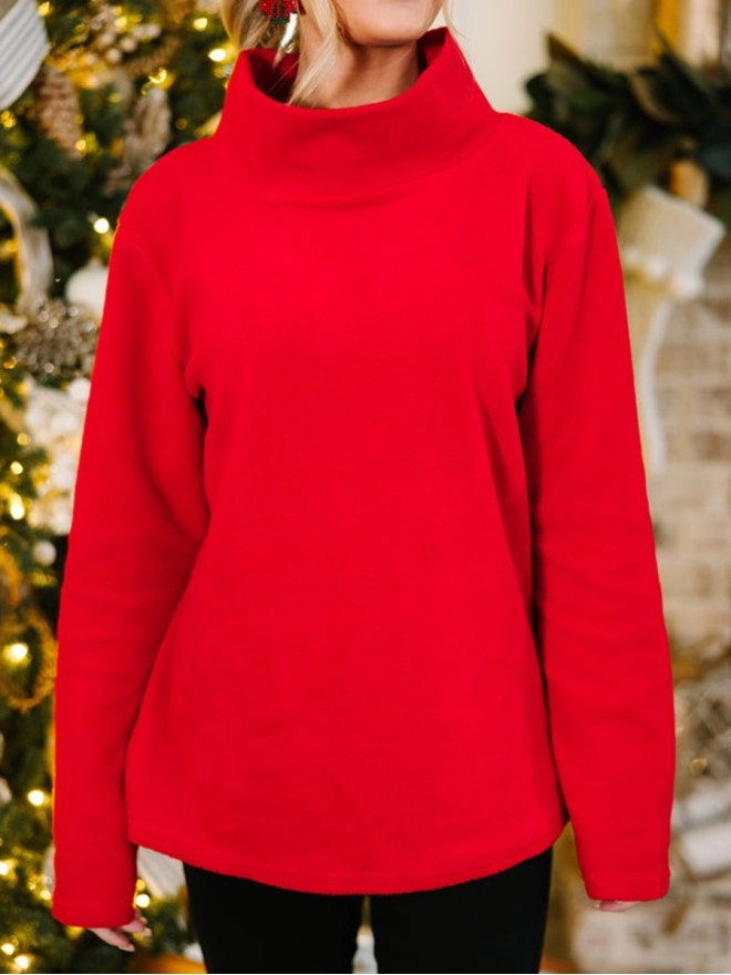 Red Mock Neck Sweater