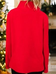 Red Mock Neck Sweater