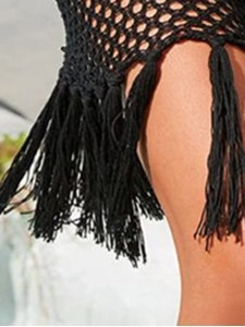 Spaghetti Strap Fringe Detail Cover-Up Dress