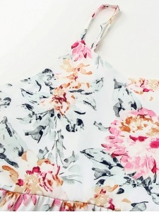 Strap floral casual jumpsuit