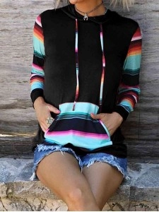 Striped Long Sleeve Hoodie