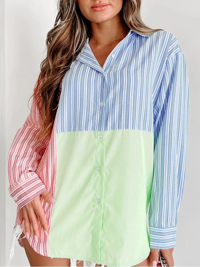 Striped patchwork shirt