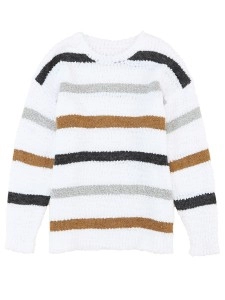 Striped Popcorn Knit Sweater