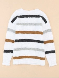 Striped Popcorn Knit Sweater