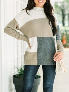 Gray Colorblock Sweater