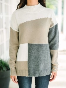 Gray Colorblock Sweater