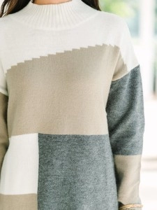 Gray Colorblock Sweater