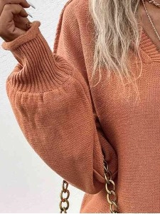 V-Neck Exposed Seam Sweater