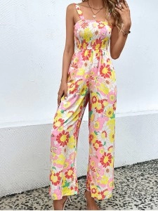 Vacation floral casual jumpsuit