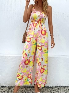 Vacation floral casual jumpsuit