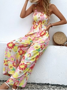 Vacation floral casual jumpsuit