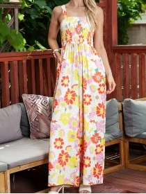 Vacation floral casual jumpsuit