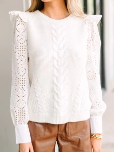 White long sleeve sweater