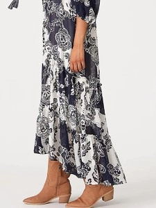 Women's black printed casual dress