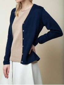 Women's blue elegant knitted sweater