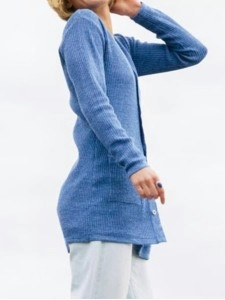 Women's blue elegant knitted sweater