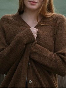 Women's brown elegant knitted sweater