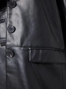 Women's casual black leather jacket