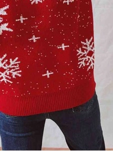 Women's Casual Christmas Snowflake Long Sleeve Sweater