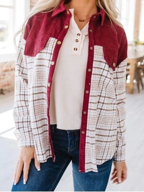 Women's Casual Elegant Plaid Jacket Coat