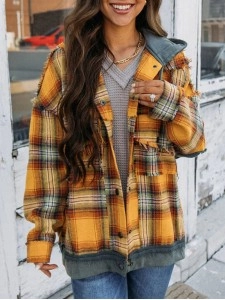 Women's Casual Elegant Plaid Jacket Coat