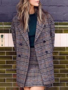 Women's casual plaid commuter jacket