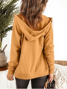 Women's casual solid color hooded jacket