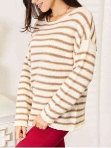 Women's Casual Striped Long Sleeve Sweater