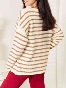 Women's Casual Striped Long Sleeve Sweater