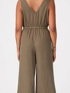 Women's casual V-neck jumpsuit