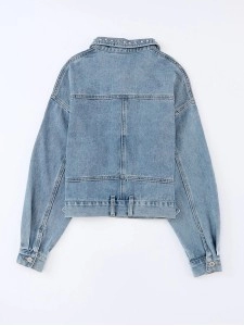 Women's denim beaded short jacket