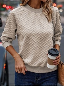 Women's Elegant Casual Long Sleeve Knitted Tops Sweatshirts