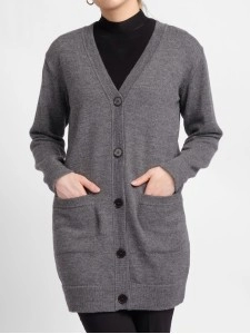 Women's gray elegant knitted sweater