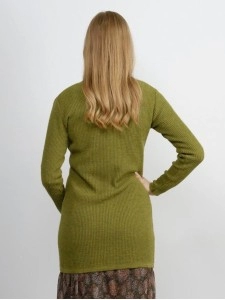 Women's green elegant knitted sweater