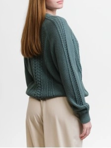 Women's green woven cardigan