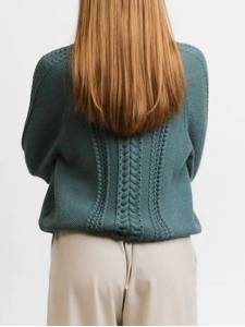 Women's green woven cardigan