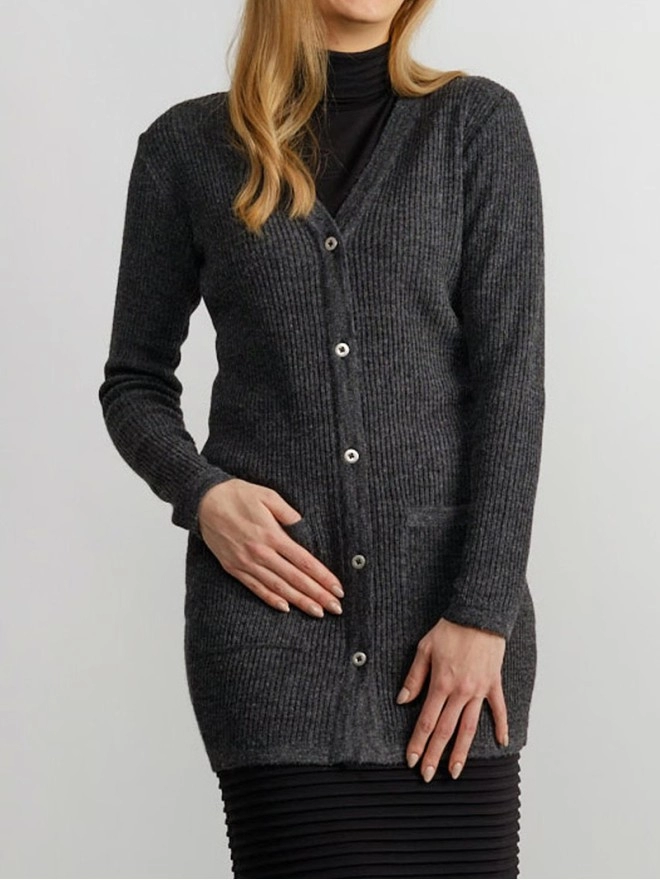 Women's grey elegant knitted sweater