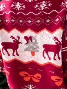 Women's home Christmas crew neck sweater