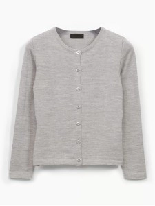 Women's light grey woven wool sweater