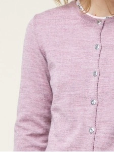 Women's light pink woven wool sweater