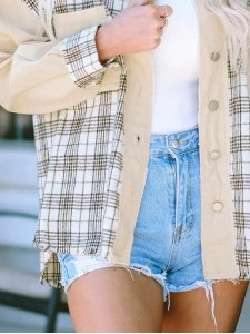 Women's plaid patchwork jacket