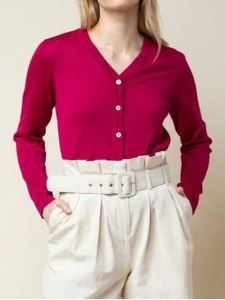 Women's red elegant knitted sweater