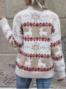 Women's round neck autumn and winter Christmas sweater